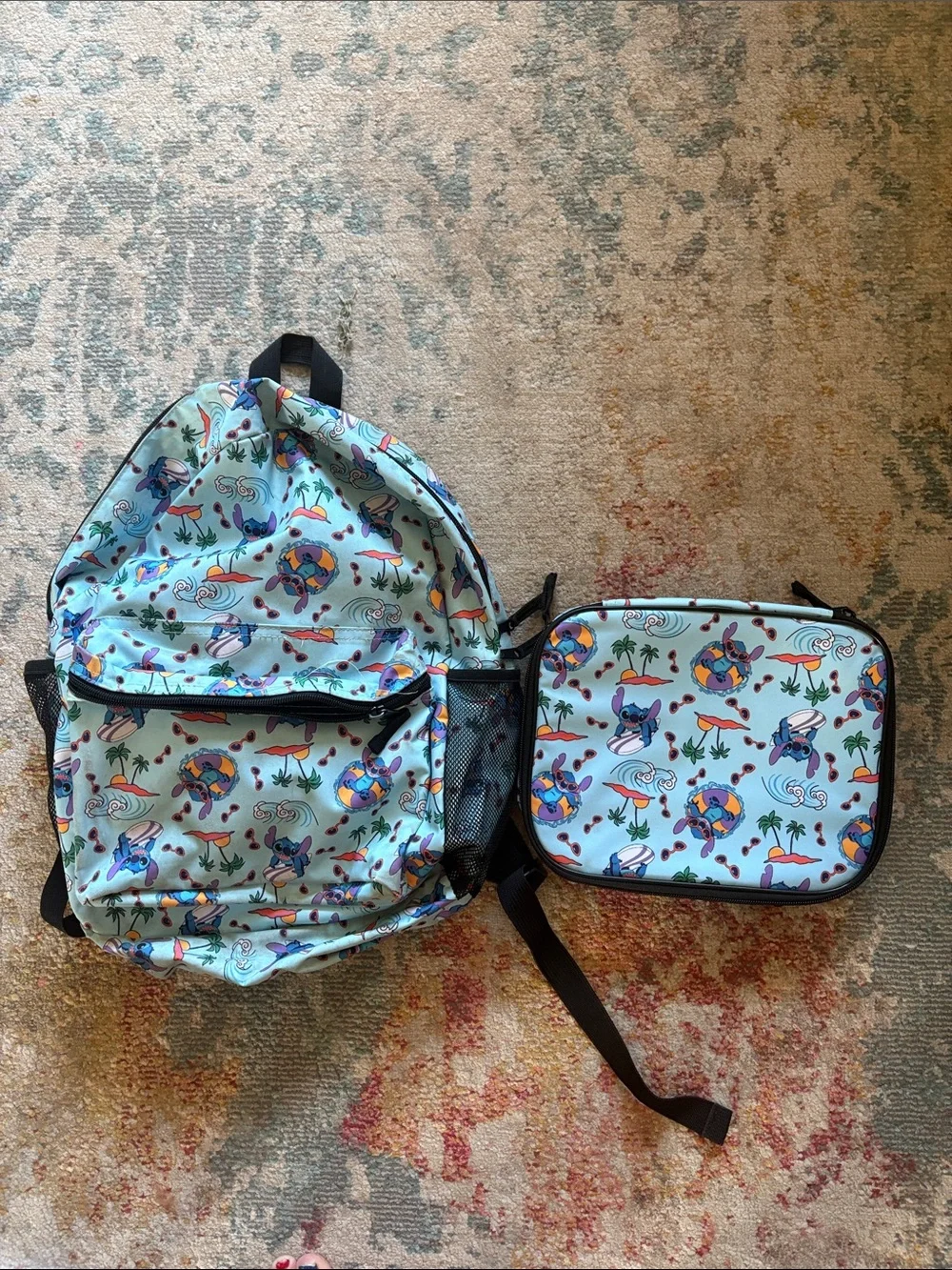 Stitch matching backpack and lunchbox